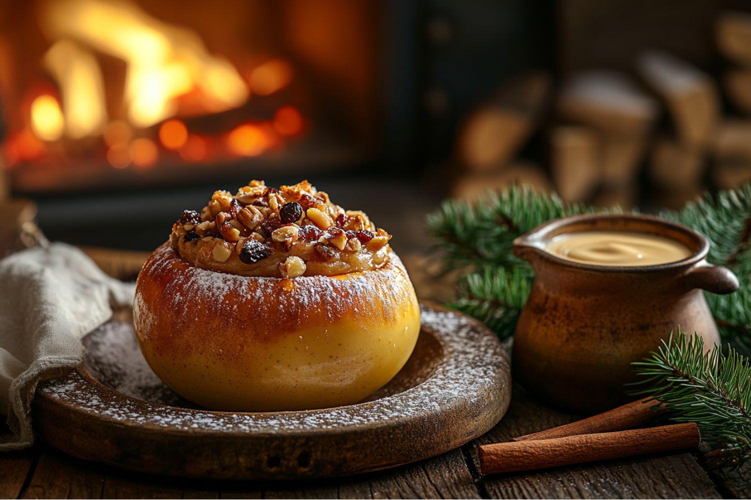 Klassischer Bratapfel mit Marzipan