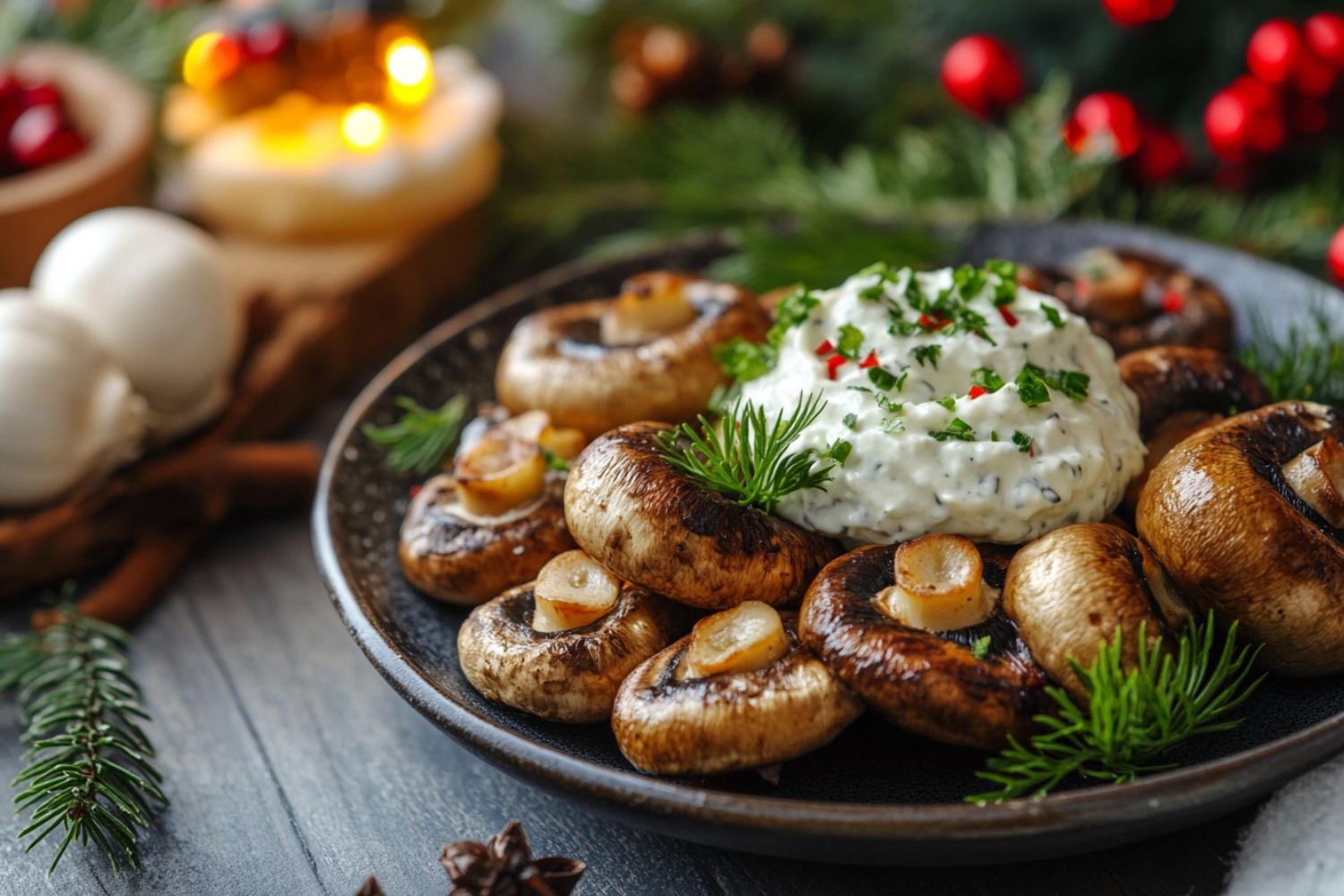 Champignons wie vom Weihnachtsmarkt