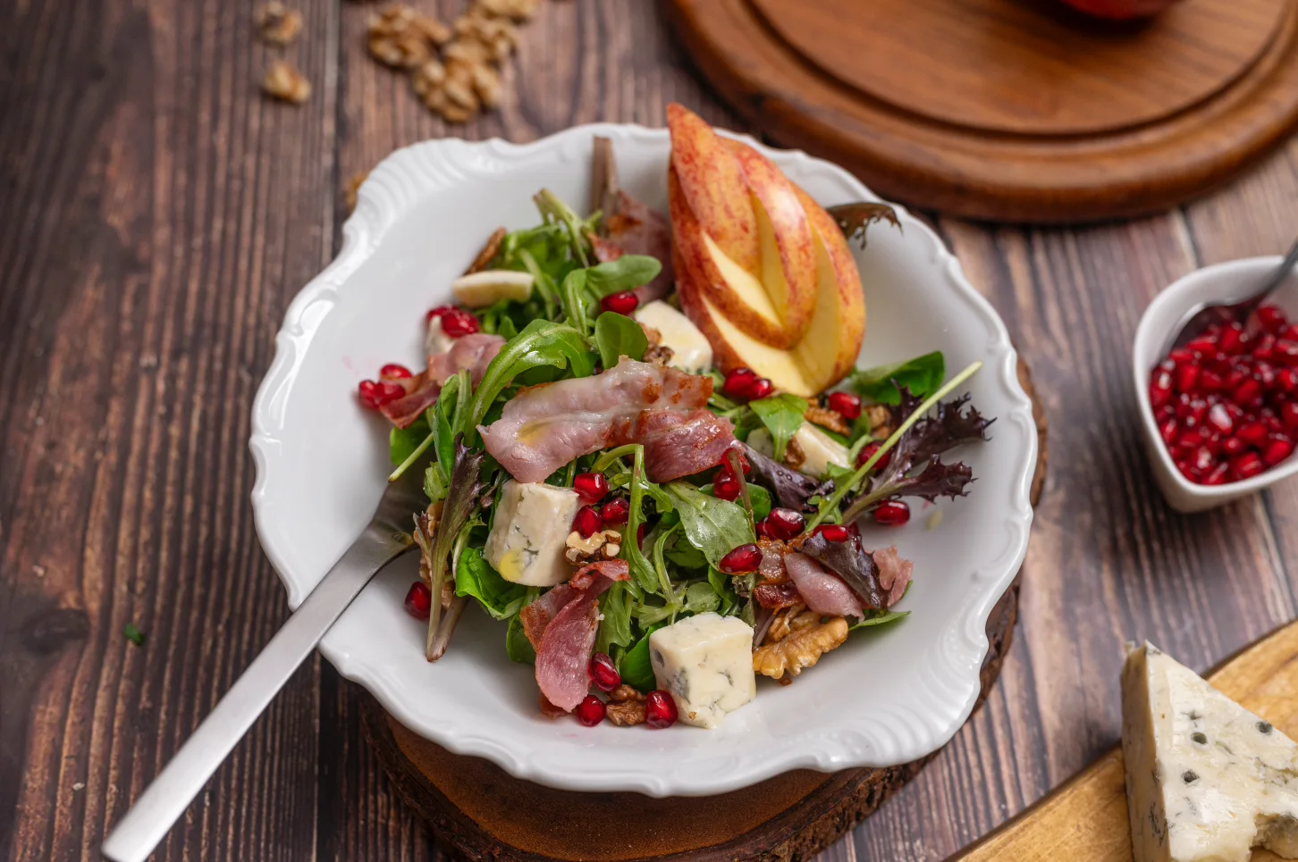 Herbstsalat Rezept mit Bacon, Gorgonzola & Walnüssen | Herbstgenuss