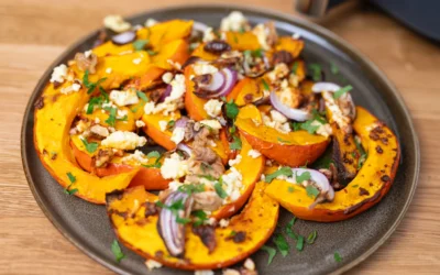Kürbis mit Feta & Walnüssen aus der Heißluftfritteuse | Rezept
