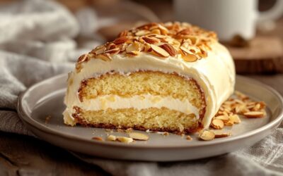 Bienenstich-Biskuitrolle – Cremiger Kuchenklassiker