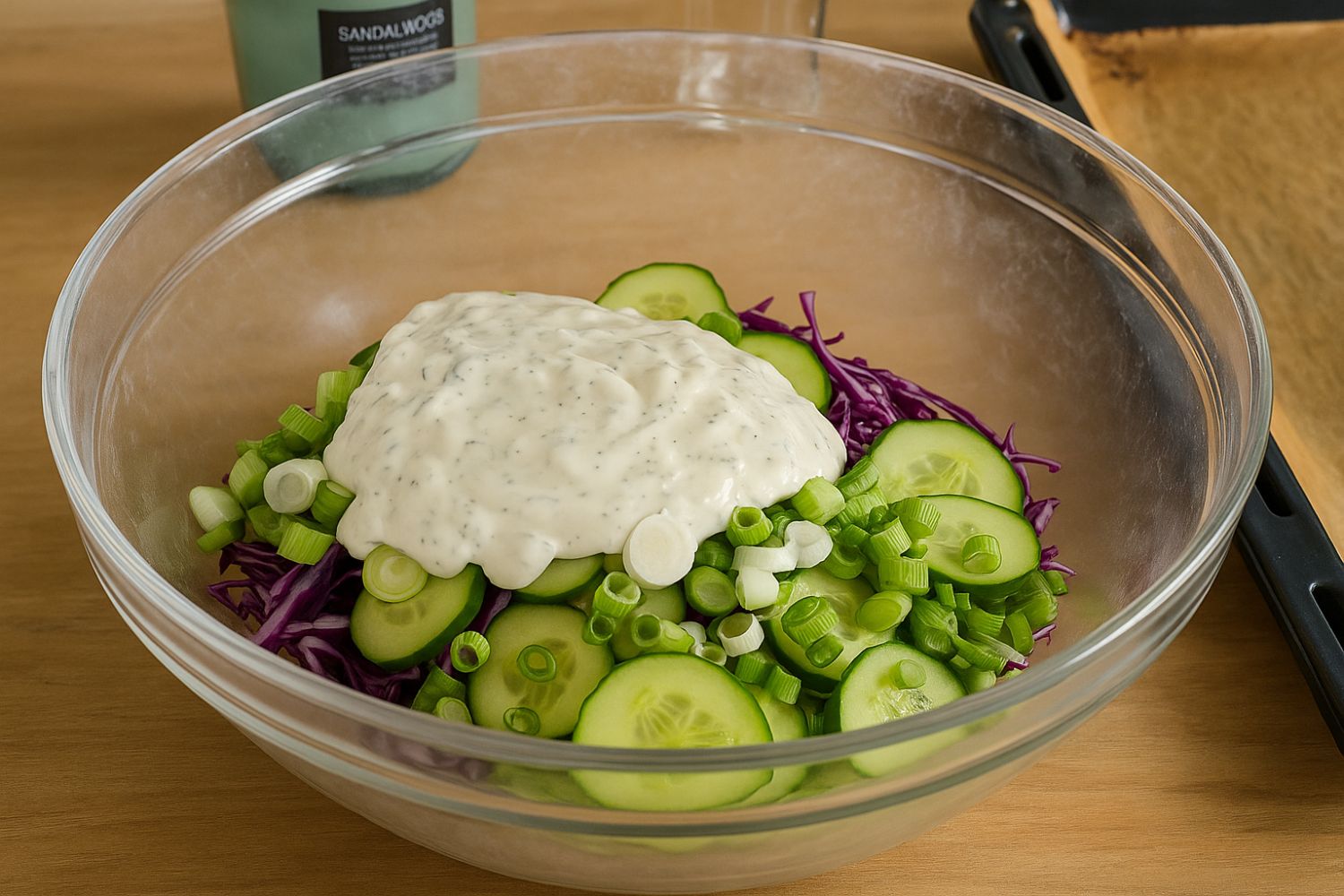 Knuspriger Ofenkartoffelwürfel-Salat mit frischem Joghurt-Dressing & Kräutern