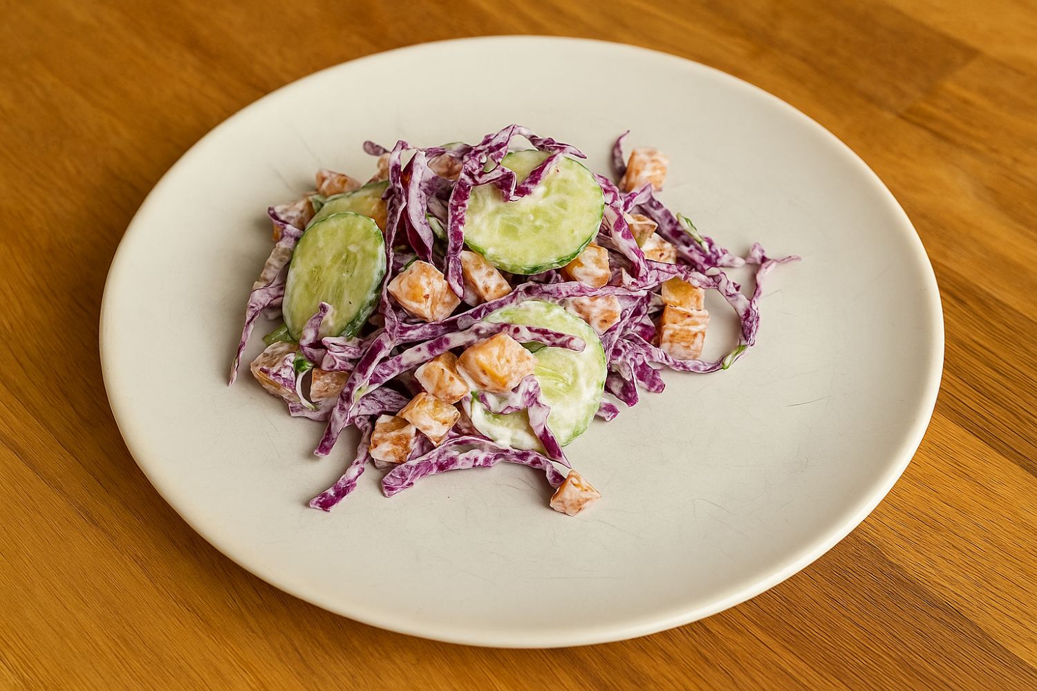 Knuspriger Ofenkartoffelwürfel-Salat mit frischem Joghurt-Dressing & Kräutern
