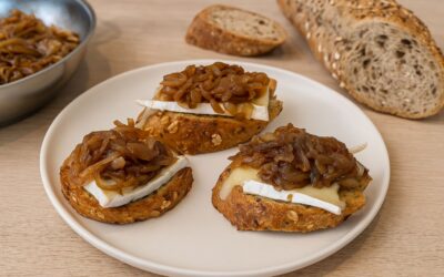 Bruschetta mit Brie & Zwiebeln aus der Heißluftfritteuse