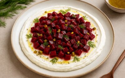 Cremiger Feta-Dip mit Roter Bete & Pistazien