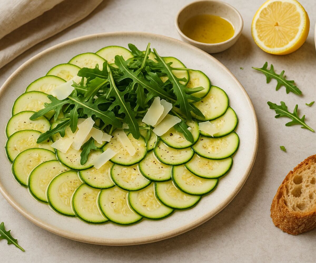 Zucchini-Carpaccio mit Rucola und Parmesan Rezept