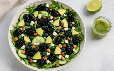Brombeer-Avocado-Rucola-Salat mit Minz-Dressing