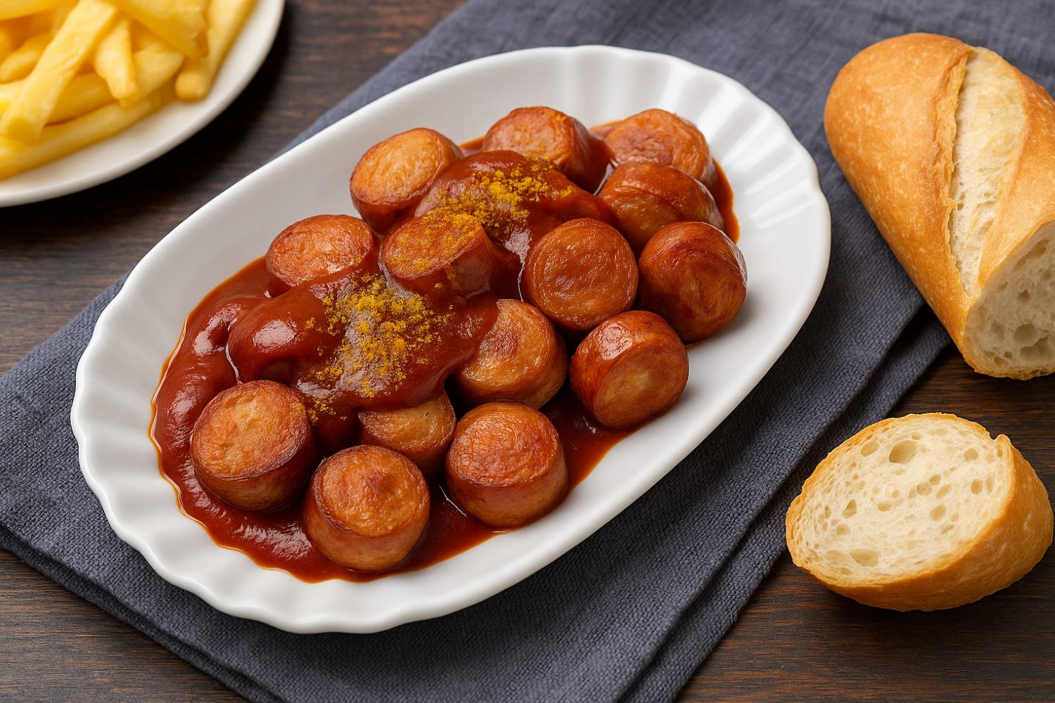 Currywurst aus der Heißluftfritteuse Currywurst aus der Heißluftfritteuse