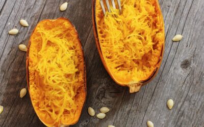 Spaghettikürbis im Ofen – einfaches Rezept in der Schale